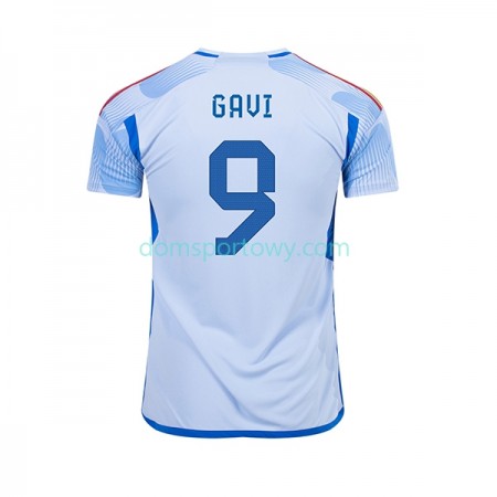 Koszulka Hiszpania Gavi 9 Wyjazdowe Koszulki Piłkarskie World Cup 2022 Krótki Rękaw